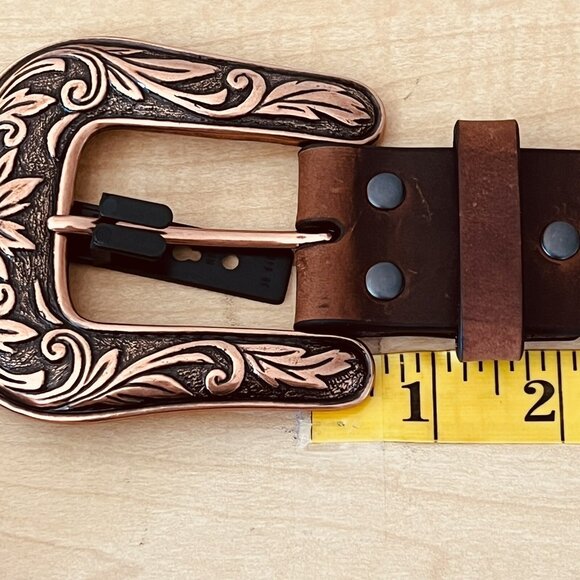 ARIAT Women's Serape Center Copper Stud Edge Western Leather Belt Size XL NWT - Picture 7 of 16